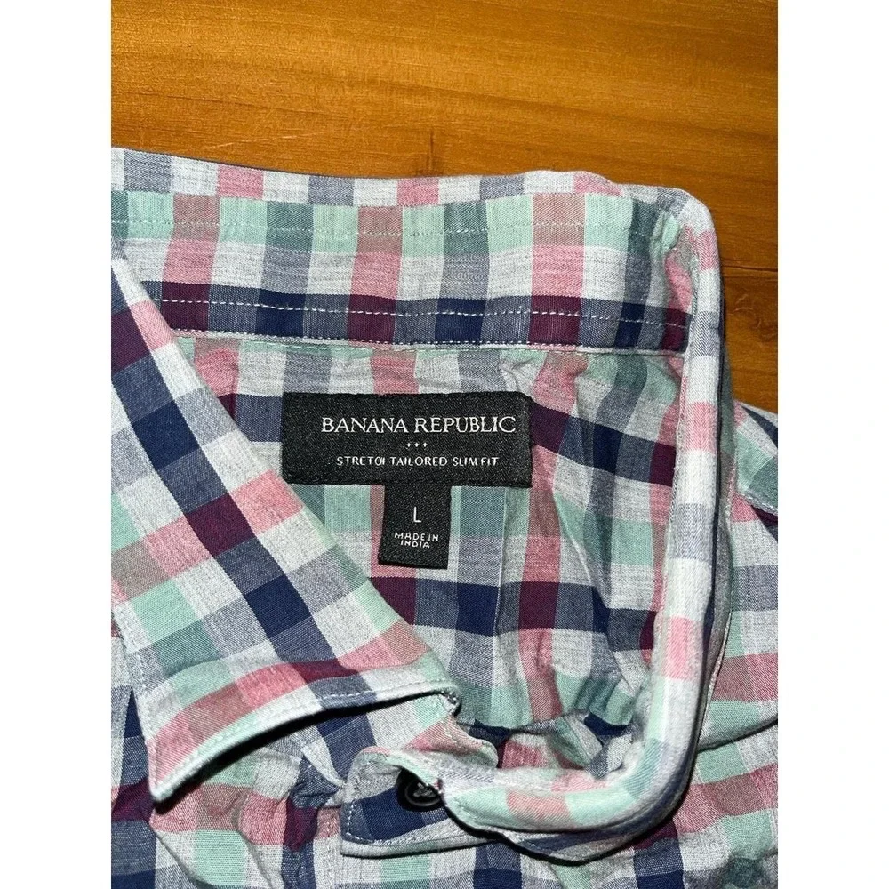 Mens Banana Republic Stretch Tailored Slim Fit Button Up Casual Shirt